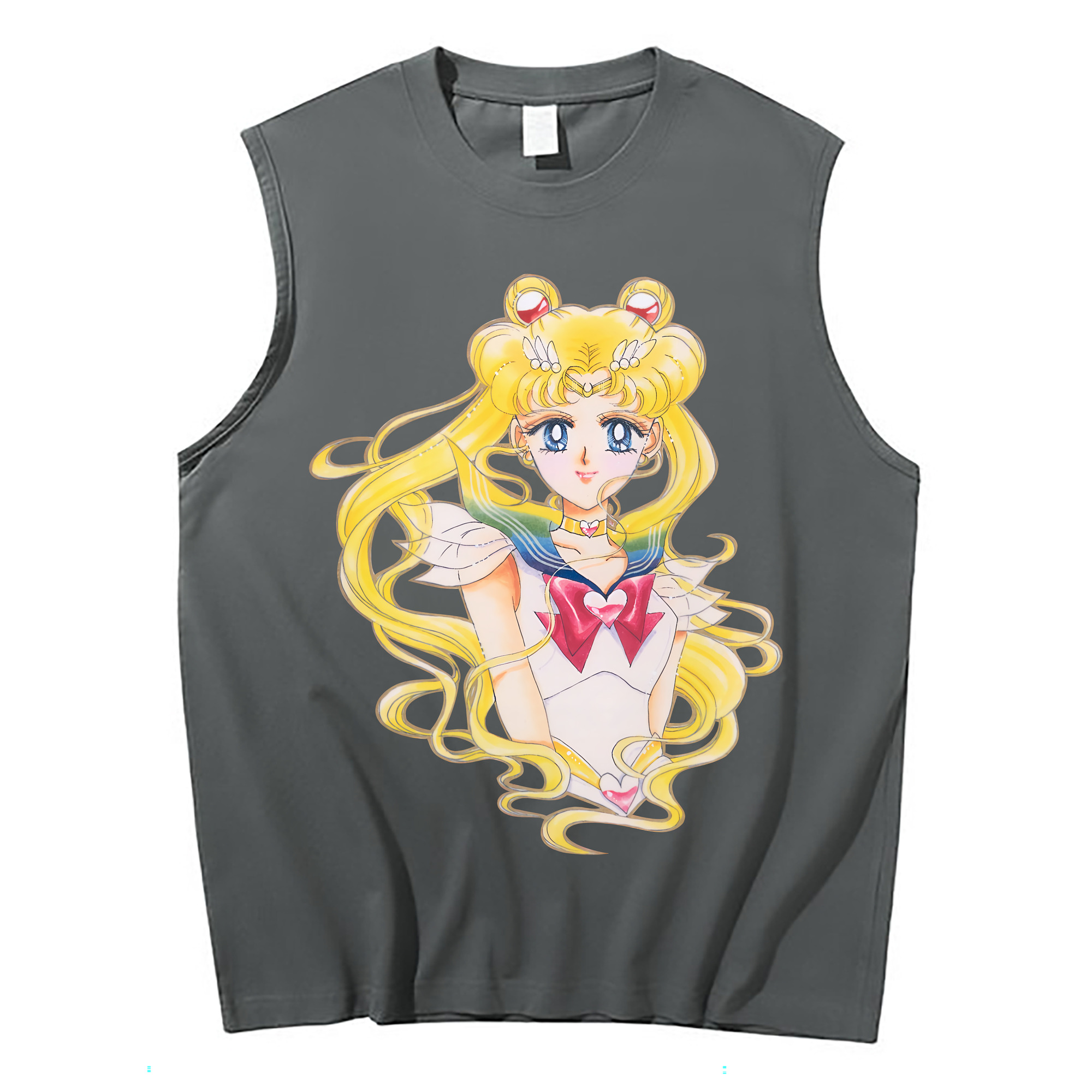 （画像用） 美少女戦士セーラームーン 月野 うさぎ つきの うさぎ Sailor Moon Tsukino Usagi コットン100％タンクトップ（フロントプリント）